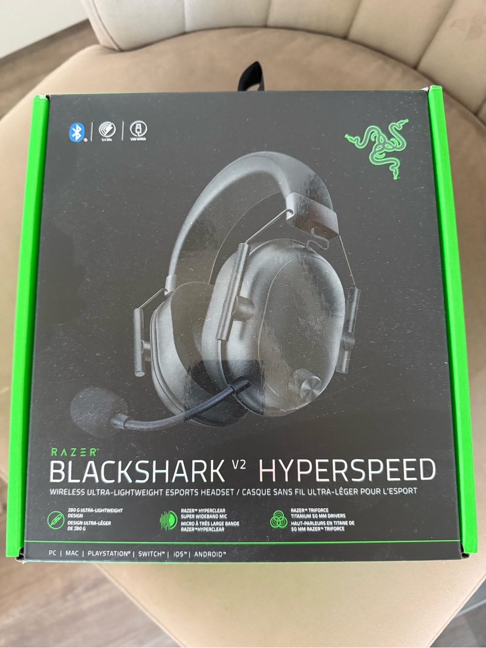 Razer Black On-Ear Wireless Gaming Headset - Black